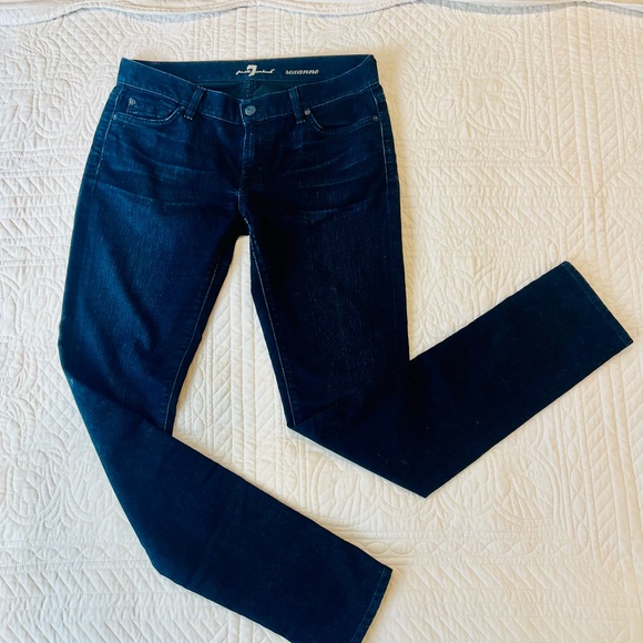 7 For All Mankind Denim - 7 For All Mankind Dark Blue Skinny Jeans